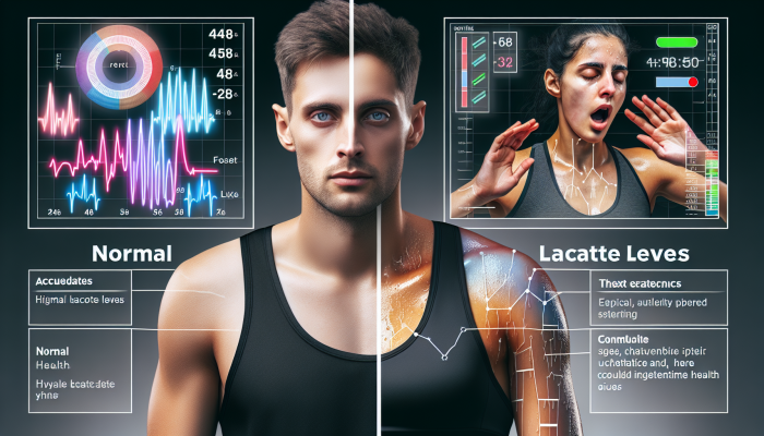 Image showing a healthy person with normal lactate levels and an athlete with elevated levels during exercise.