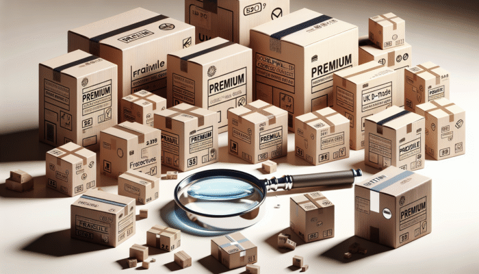 Packing Fragile Items For Clearance: Stack of premium, double-walled UK-made cardboard boxes labelled "Fragile", inspected for damage.