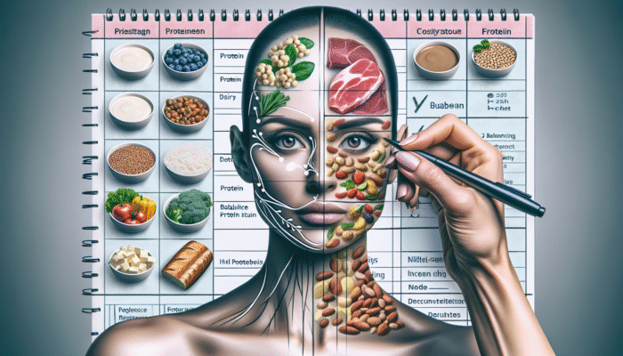 A person organising meals with a variety of protein sources and fibre-rich foods for balanced protein intake.