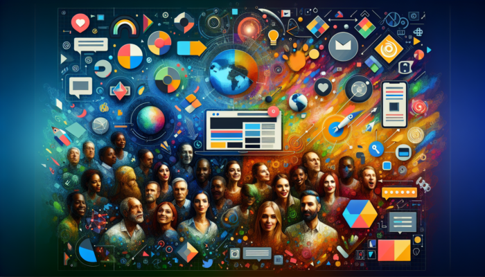 Vibrant website redesign transforming outdated interface into dynamic hub with animations, diverse smiling customers engaging actively.