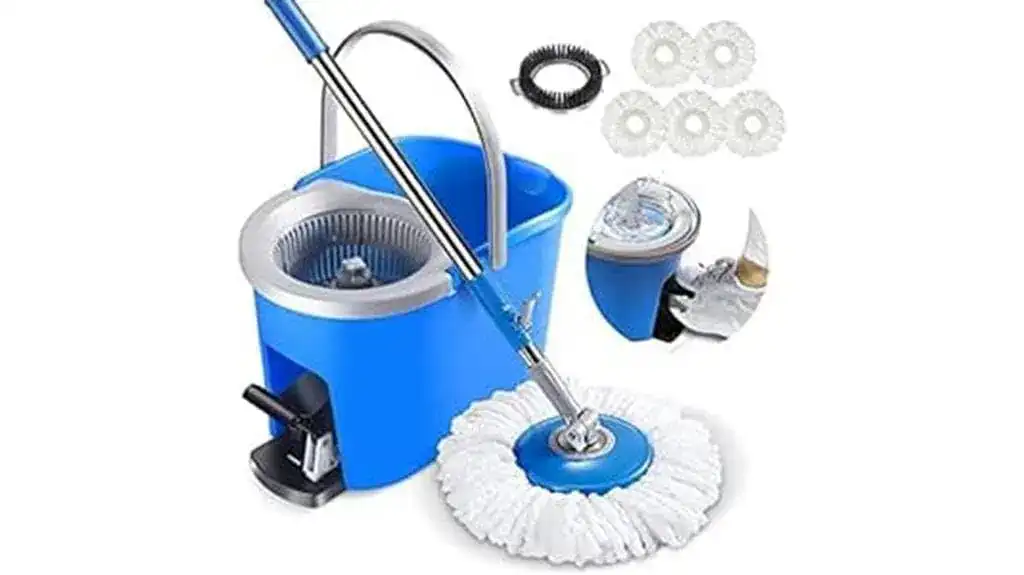 360-degree spin mop and bucket set for cleaning tiled floors